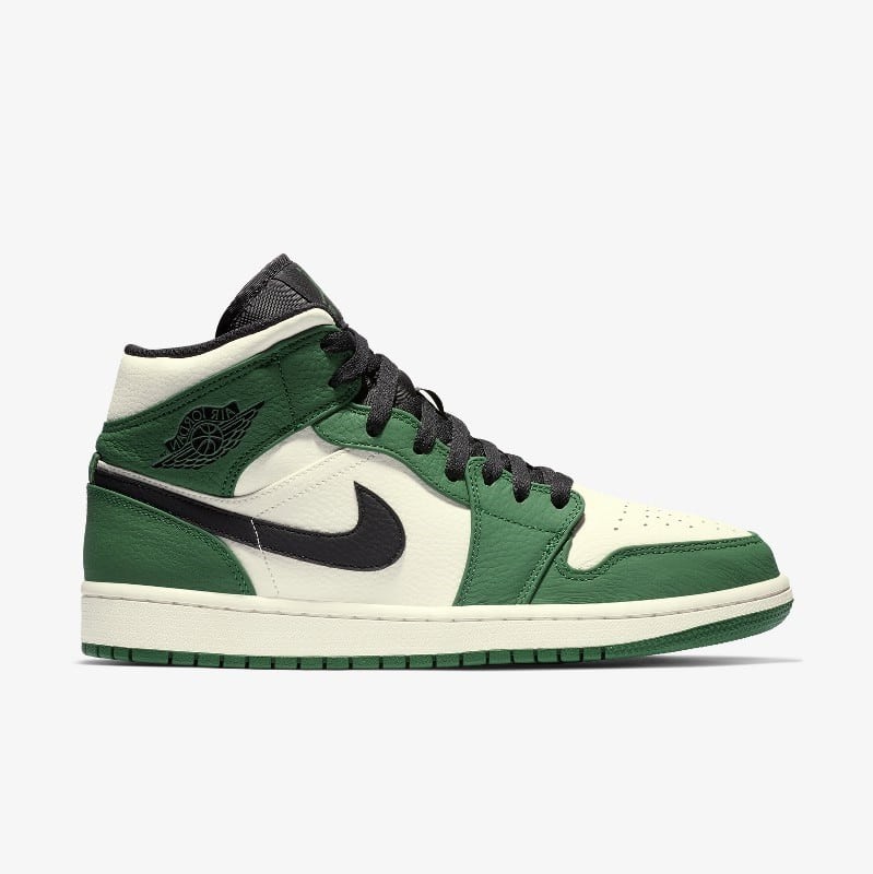 Air Jordan 1 Mid Pine Green Black 852542 301 Grailify